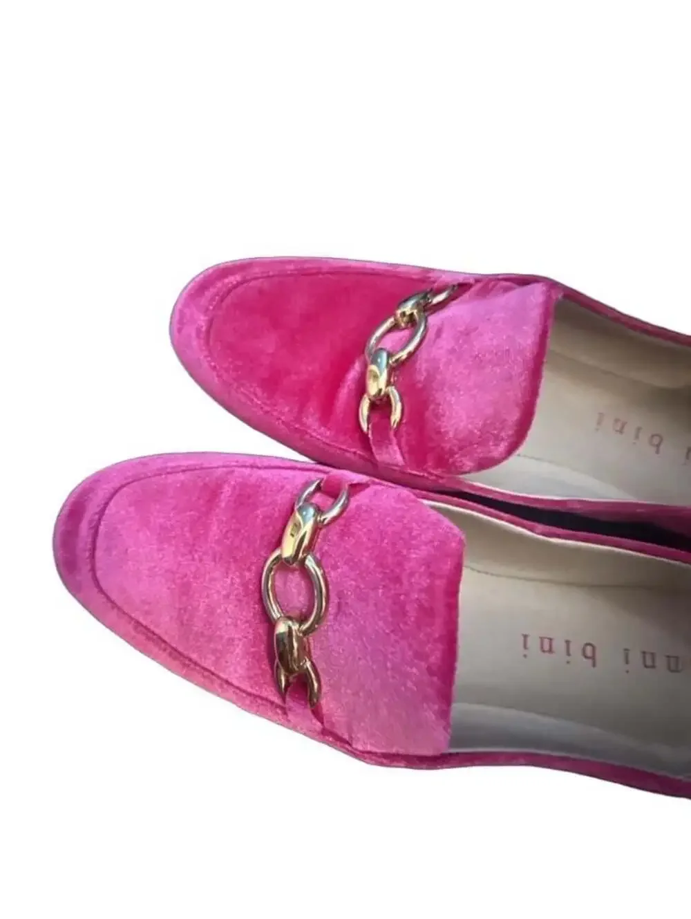 Gianni Bini Hot Pink Velvet Chain-Trim Loafers